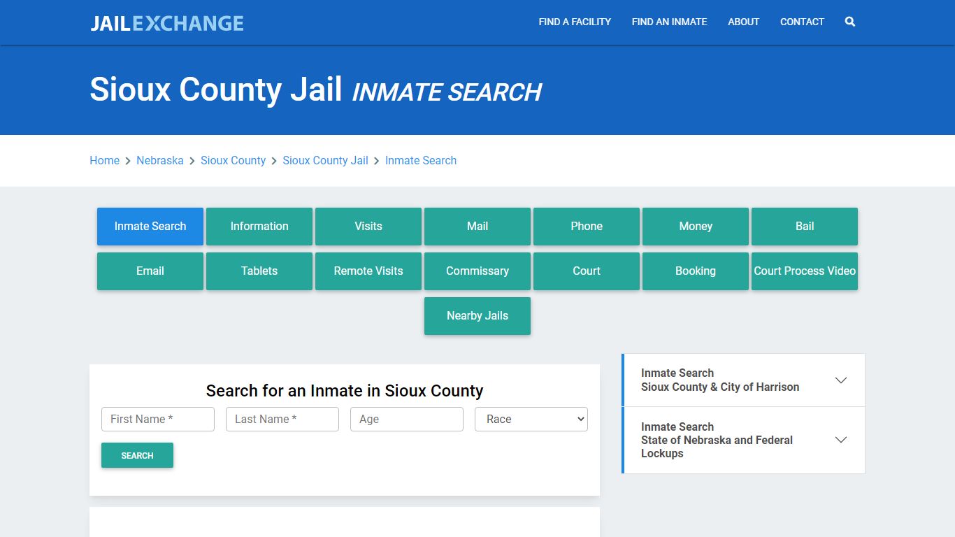 Sioux County Jail, NE Inmate Search: Roster & Mugshots