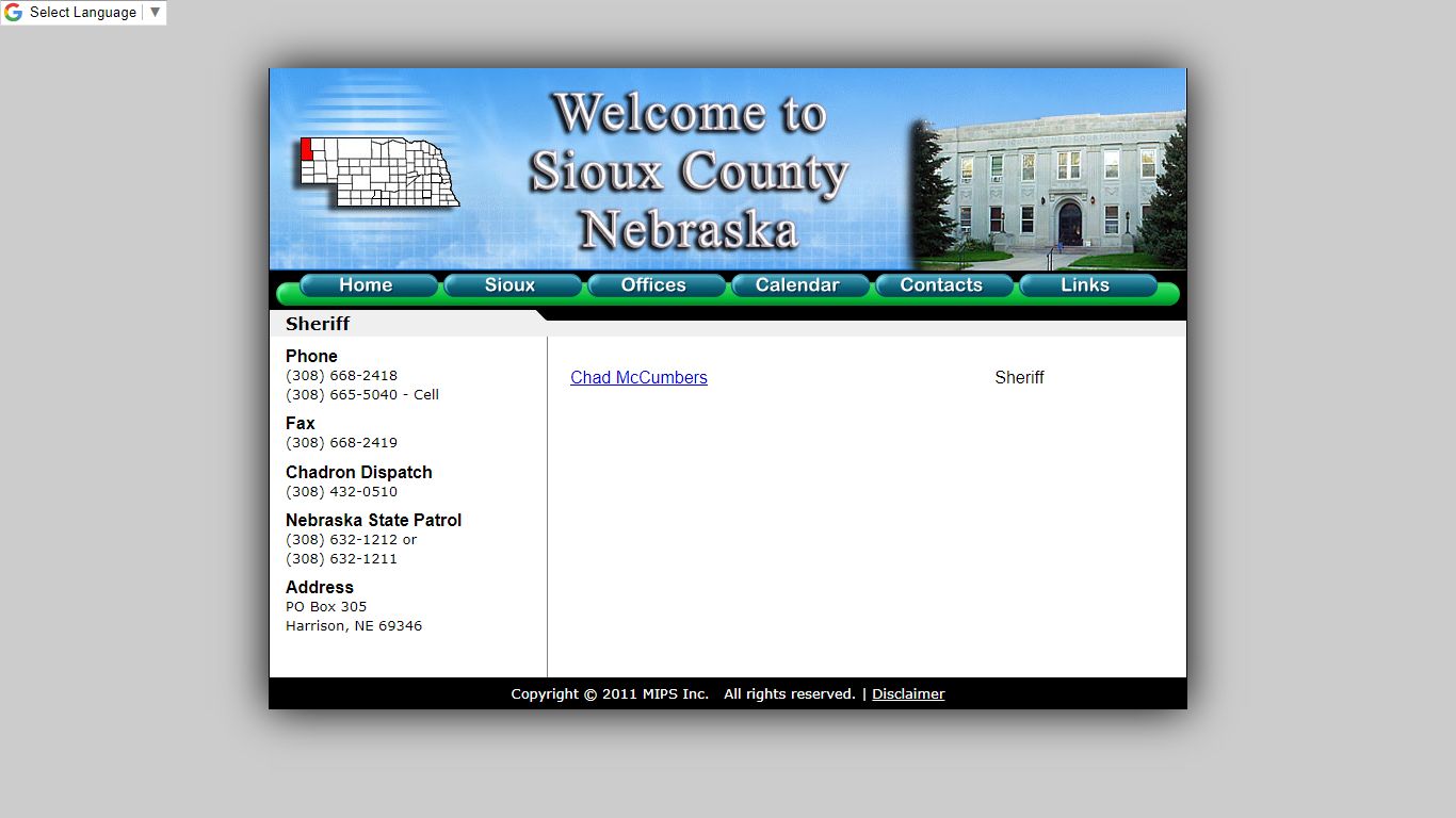 Sheriff - Sioux County Ne