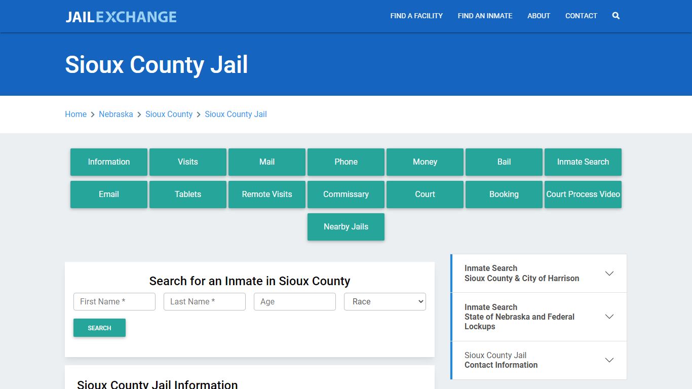 Sioux County Jail Roster Lookup, NE, Inmate Search